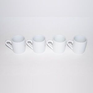 (4) Sur La Table Single Espresso White Porcelain Coffee Mini Mug Cups Set